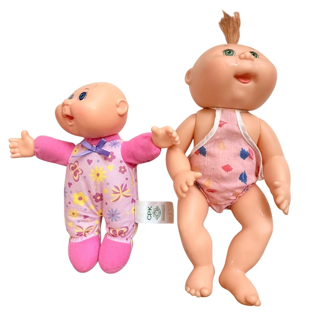 Cabbage Patch Kids Mattel 1991 First Edition & 2021 Jazwares Doll Set Pink 2pc